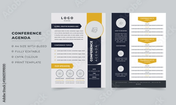 Obraz Event and conference agenda template, Business Event agenda template