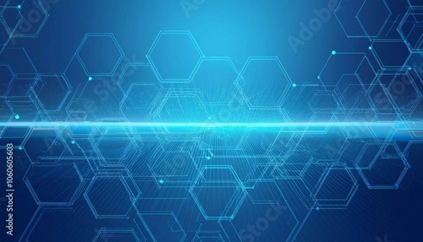 Fototapeta Blue blockchain background gradient banner