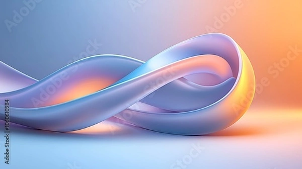 Fototapeta Fluid curves intertwine to create an abstract visual harmony that captivates the viewer with soft colors and smooth lines