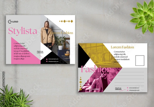 Fototapeta Post Card  Fashion Brutalism with Geometric Elements