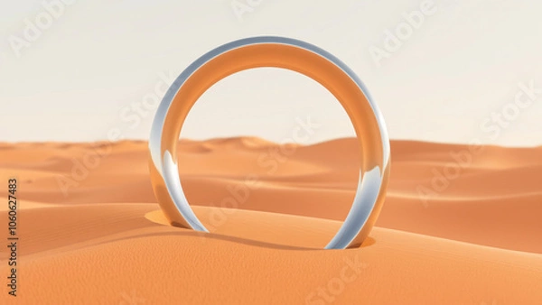 Obraz silver ring stands tall the desert