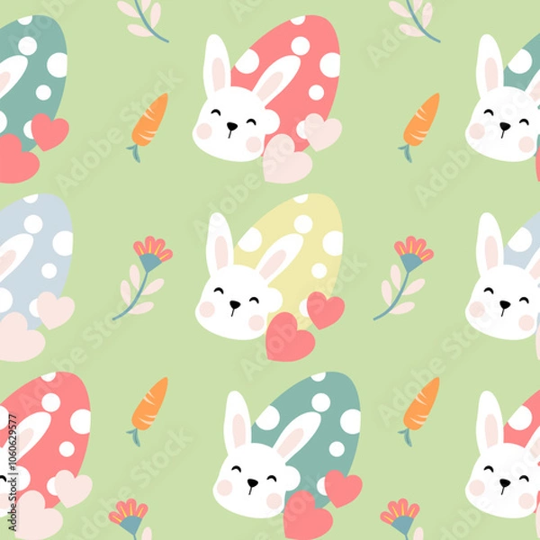 Fototapeta Seamless pattern easter with color easter eggs.