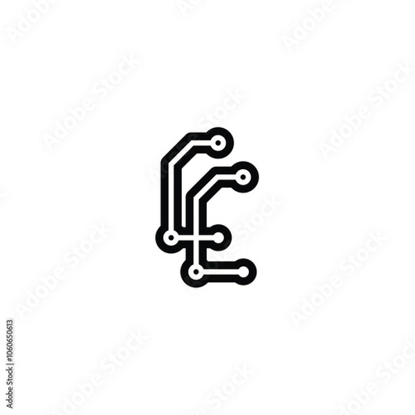 Fototapeta CC monogram logo design letter text name symbol monochrome logotype alphabet character simple logo