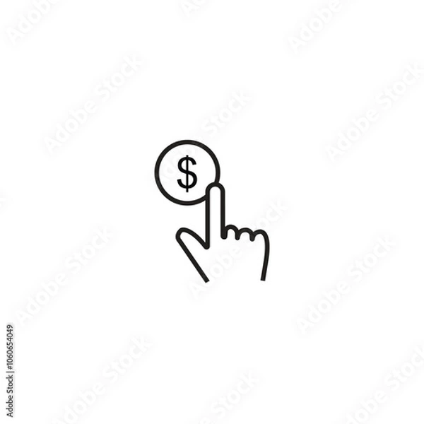 Obraz Modern currency and money single icon, vector illustration.