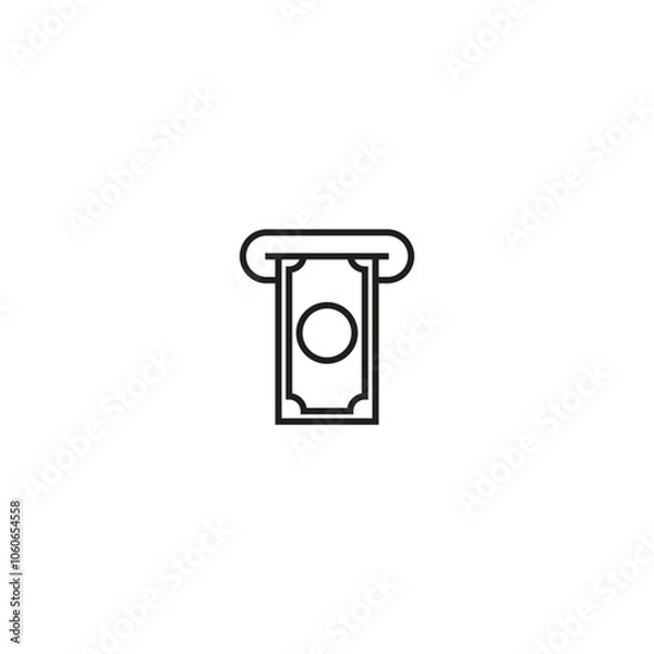 Obraz Modern currency and money single icon, vector illustration.