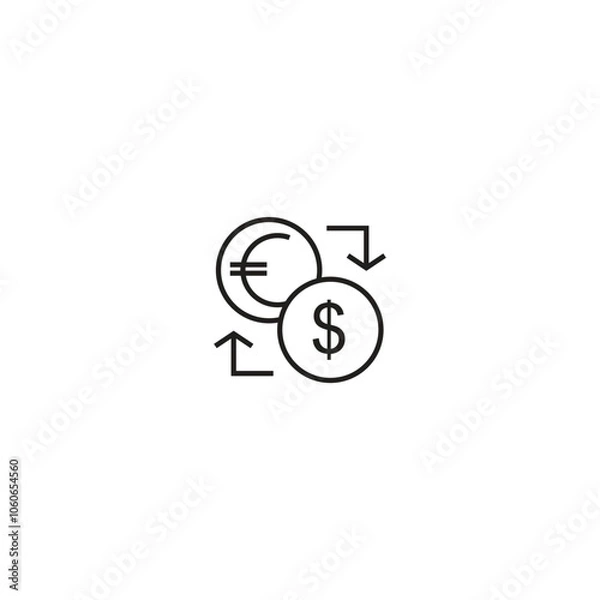 Obraz Modern currency and money single icon, vector illustration.