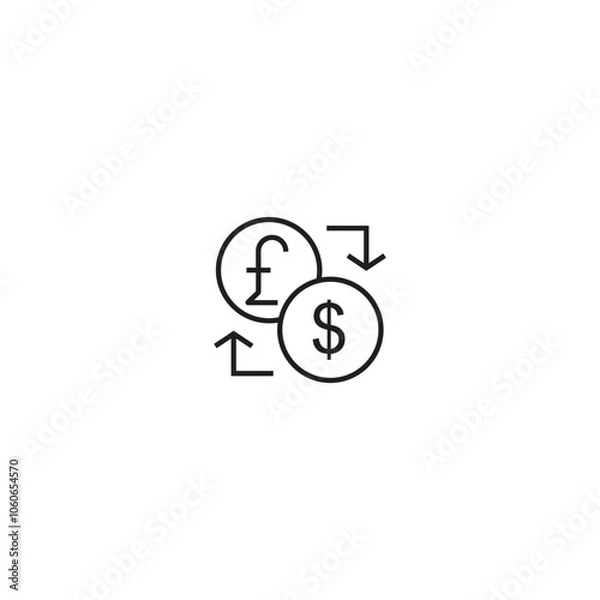 Obraz Modern currency and money single icon, vector illustration.
