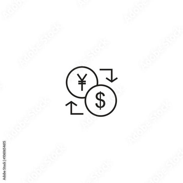 Obraz Modern currency and money single icon, vector illustration.