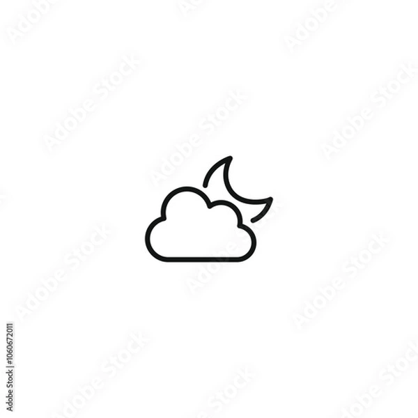 Obraz Weather icon, Meteorology icon, Outline icons set isolated on white background flat vector illustration
