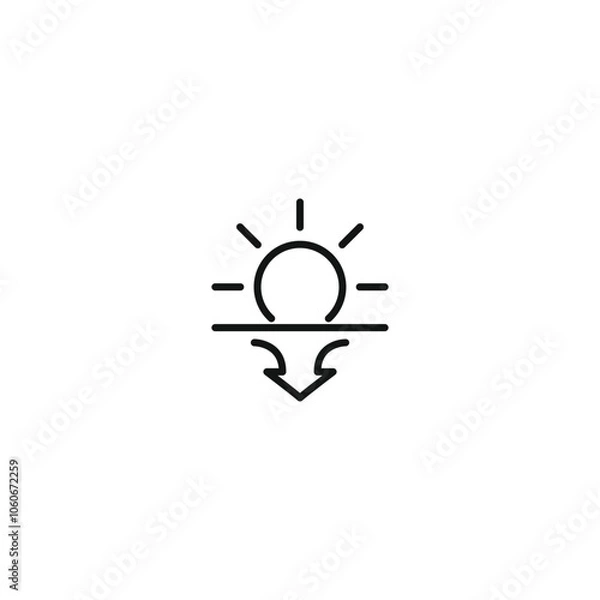 Obraz Weather icon, Meteorology icon, Outline icons set isolated on white background flat vector illustration