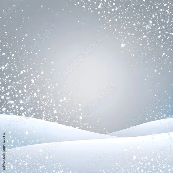 Obraz Serene Minimalist Winter Background with Snow