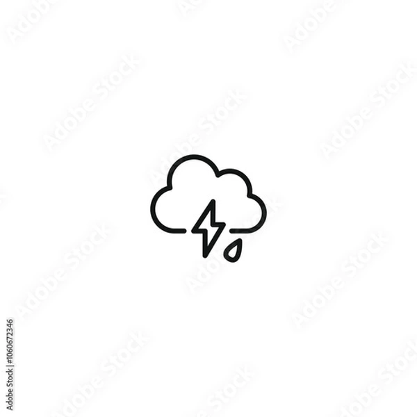 Obraz Weather icon, Meteorology icon, Outline icons set isolated on white background flat vector illustration