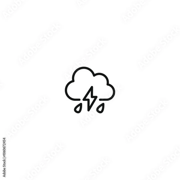 Obraz Weather icon, Meteorology icon, Outline icons set isolated on white background flat vector illustration