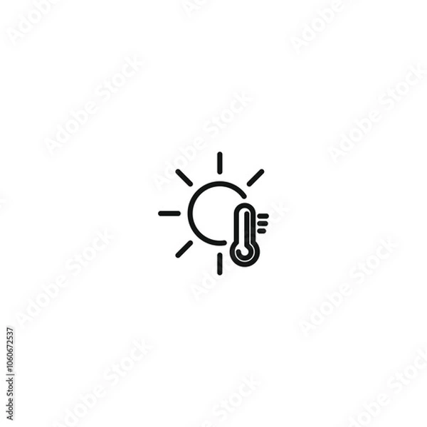Obraz Weather icon, Meteorology icon, Outline icons set isolated on white background flat vector illustration