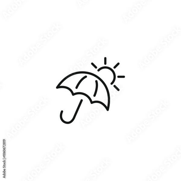 Obraz Weather icon, Meteorology icon, Outline icons set isolated on white background flat vector illustration