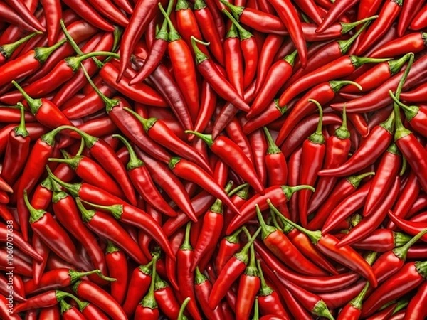 Fototapeta Seamless Macro Pattern of Red Chili Peppers - Vibrant, Textured, and Colorful Background for Culinary Designs, Food Blogs, and Kitchen Decor
