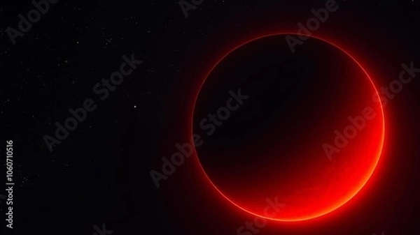 Fototapeta A striking image of a bright red moon against a dark night sky, evoking a sense of mystery and enchantment, cosmic, enchantment
