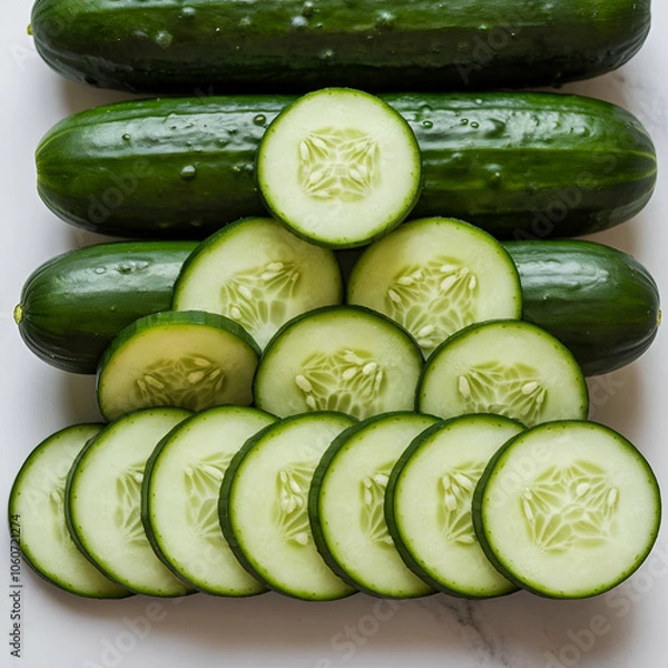Fototapeta cucumber on a white background