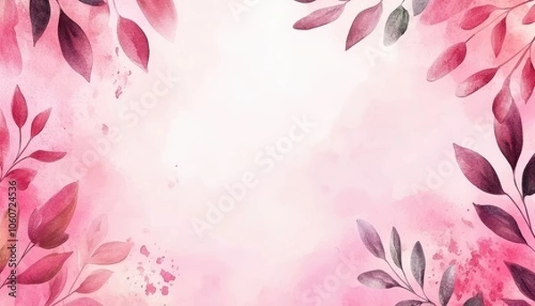 Obraz Soft pink floral watercolor design ideal for Valentine's Day and wedding invitations