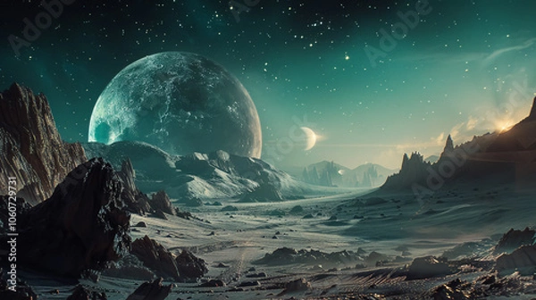 Obraz Beneath the surface of a distant alien planet, a team of explorers discovers ancient technology from a bygone advanced civilization, unlocking cosmic secrets.