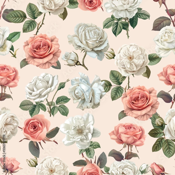 Fototapeta Lovely and Beautiful Spring Flowers Pattern for Fabric, Wallpaper, and More