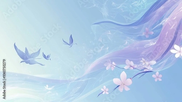 Fototapeta Ethereal Blossoms: A Serene Dreamscape of Nature's Beauty