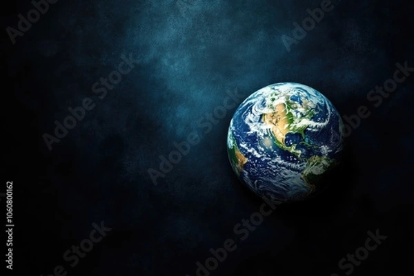 Fototapeta Image of the Earth from space, showing its curvature and blue oceans