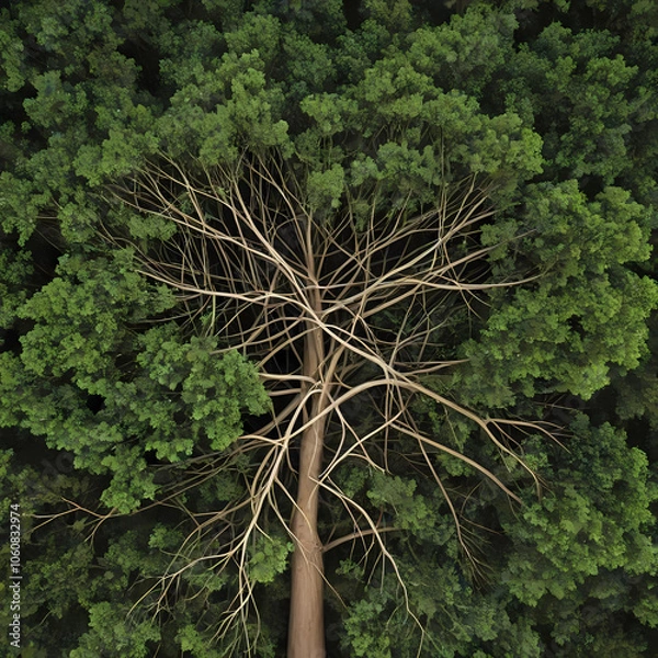 Obraz Aerial view of tropical green forest and nature