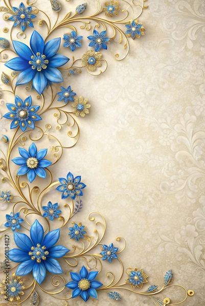 Fototapeta Spring Wedding invitation Card design greeting cards elegant wonderful 3d illustration style