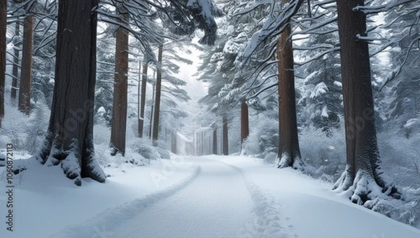 Fototapeta Winter landscapes and snowy scenes