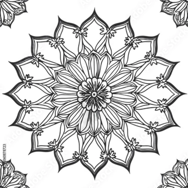 Obraz Simple mandala aoutline vector