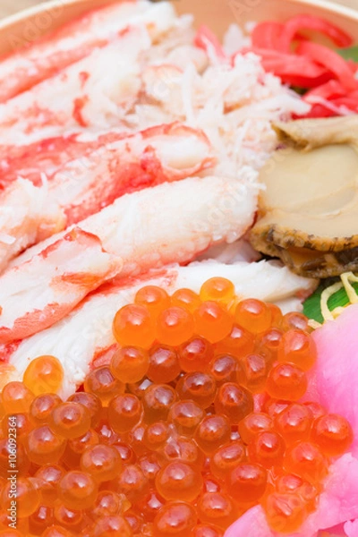 Fototapeta カニ・イクラ丼