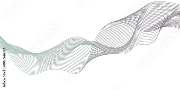 Fototapeta  technology line stripe isolated science digital flowing black line, Dynamic flowing wave lines design with curved shapes, modern color gradient geometric line background.
