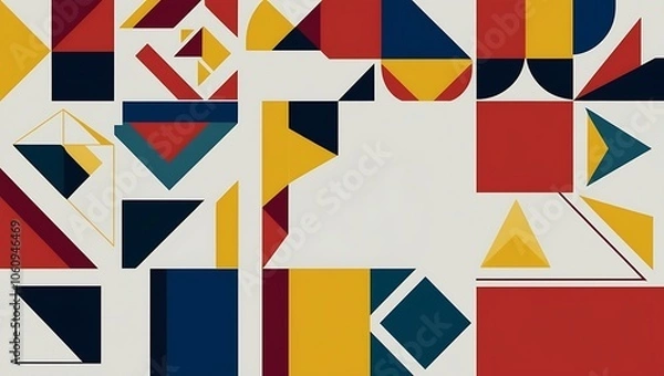 Fototapeta Abstract geometric shape background. Generative Ai.