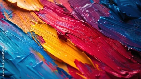 Fototapeta Abstract strokes of vibrant colors. AI.