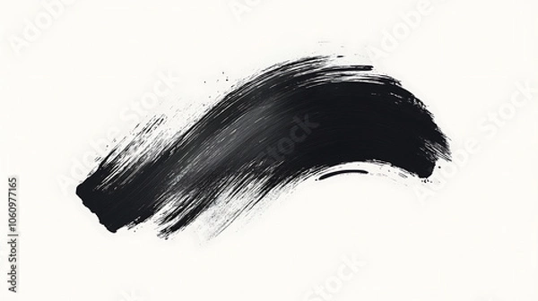 Fototapeta abstract black ink splash with grunge brush strokes and stains isolated on white background japanese calligraphy style vector illustration