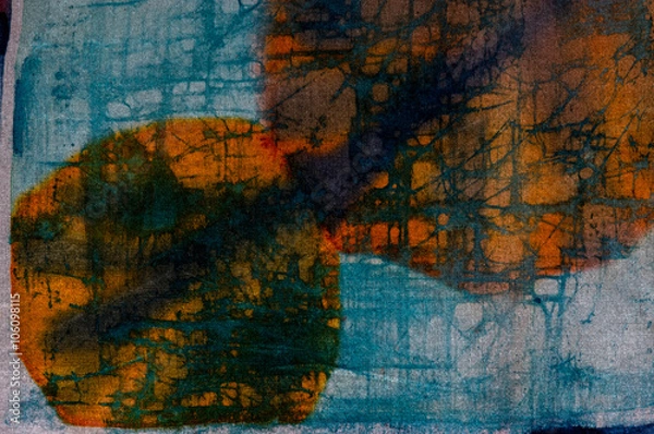 Obraz Abstraction, hot batik, background texture, handmade on silk, abstract surrealism art