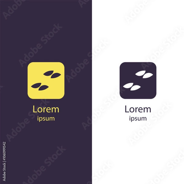 Fototapeta Logo-385
Minimal logo with abstract seed or leaf shapes inside a soft square, ideal for natural products, eco brands, organic food, or wellness businesses. Vector-based design.