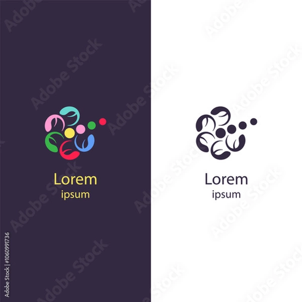 Fototapeta Logo-399
Creative abstract logo with dynamic circular shapes, perfect for digital, tech, modern business, innovation or startup branding. Fully editable vector format.
