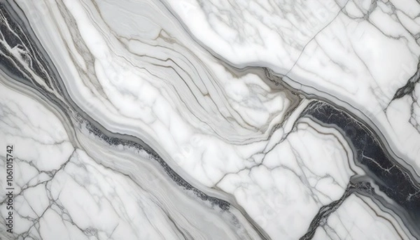 Fototapeta White marble texture with subtle gray veins, perfect for elegant interior designs.