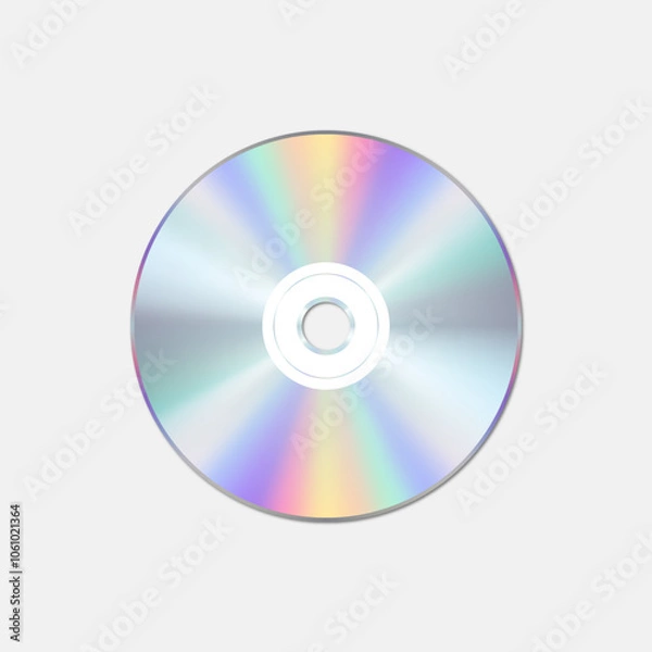 Fototapeta Realistic CD, DVD, Blu-ray vector design template isolated on white background.
