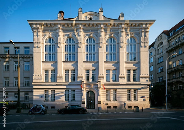 Obraz Warsaw University of Technology - Faculty of Architecture, art nouveau building on the Koszykowa street