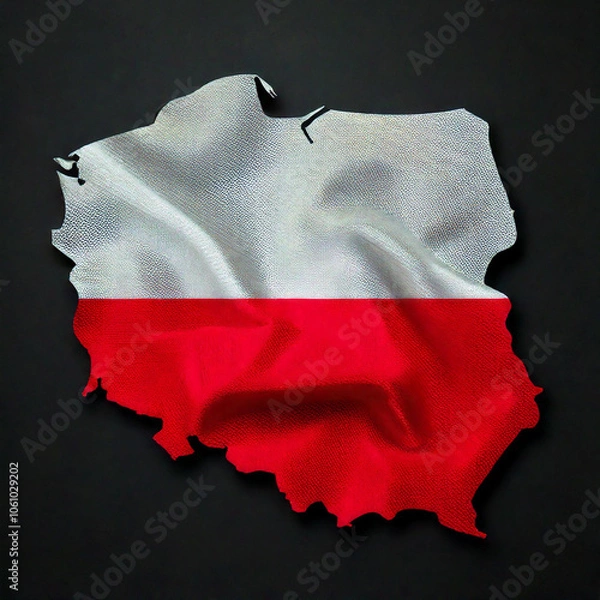 Fototapeta polish flag on the map background