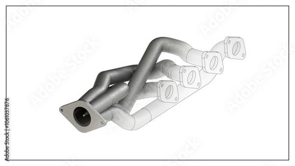 Fototapeta 3D Project of an Exhaust Manifold Design for Optimized Engine Performance.