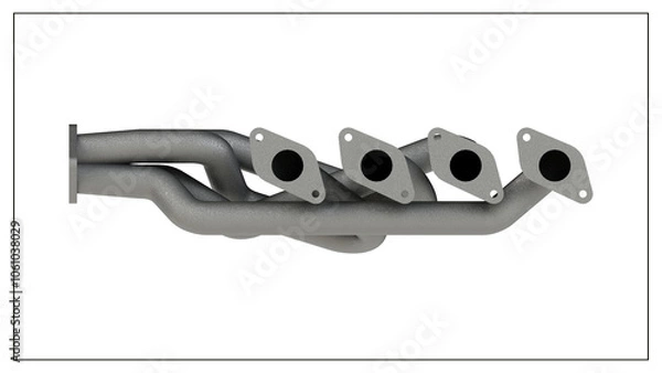 Fototapeta 3D Project of an Exhaust Manifold Design for Optimized Engine Performance.
