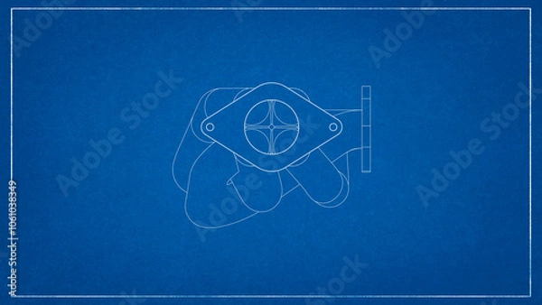 Fototapeta 3D Project of an Exhaust Manifold Design for Optimized Engine Performance.