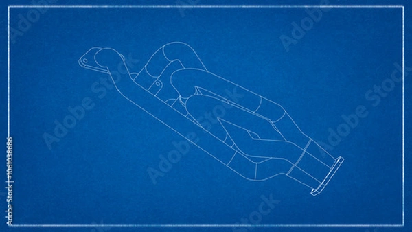 Fototapeta 3D Project of an Exhaust Manifold Design for Optimized Engine Performance.