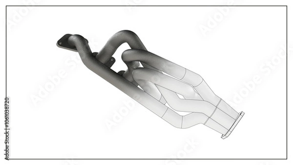 Fototapeta 3D Project of an Exhaust Manifold Design for Optimized Engine Performance.