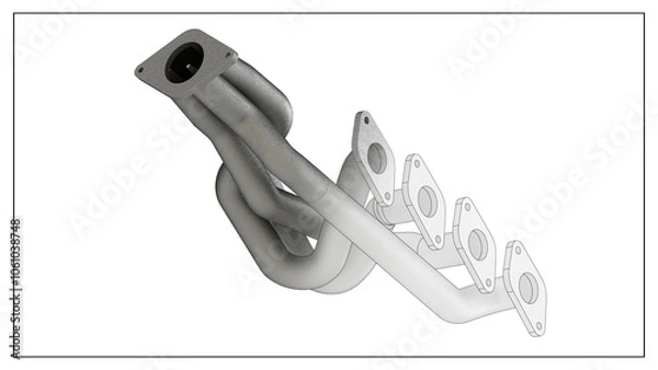 Fototapeta 3D Project of an Exhaust Manifold Design for Optimized Engine Performance.