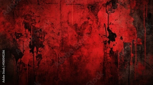 Obraz Crimson Horror: A Distressed Blood-Red Texture Background